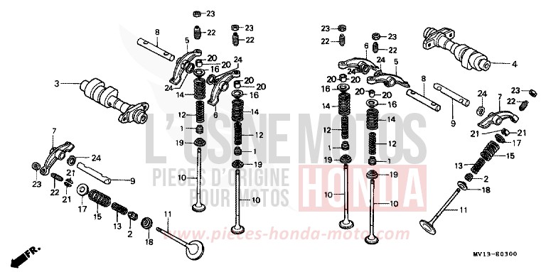 NOCKENWELLE/VENTIL von Africa Twin 750 SHASTA WHITE (NH138H) von 1990